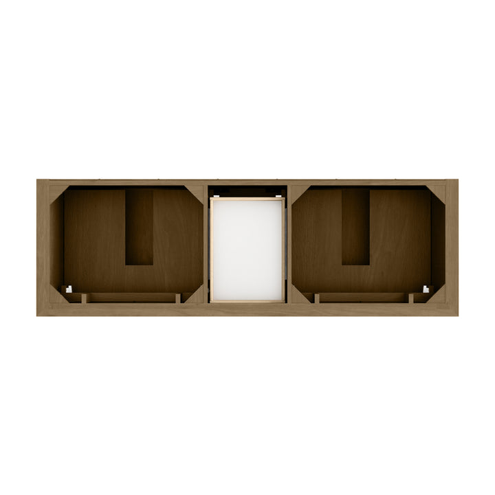 Brookfield 72" Double Vanity, Honey Oak w/ 3 CM Parisien Bleu Silestone Top w/ FreePower Wireless Charger