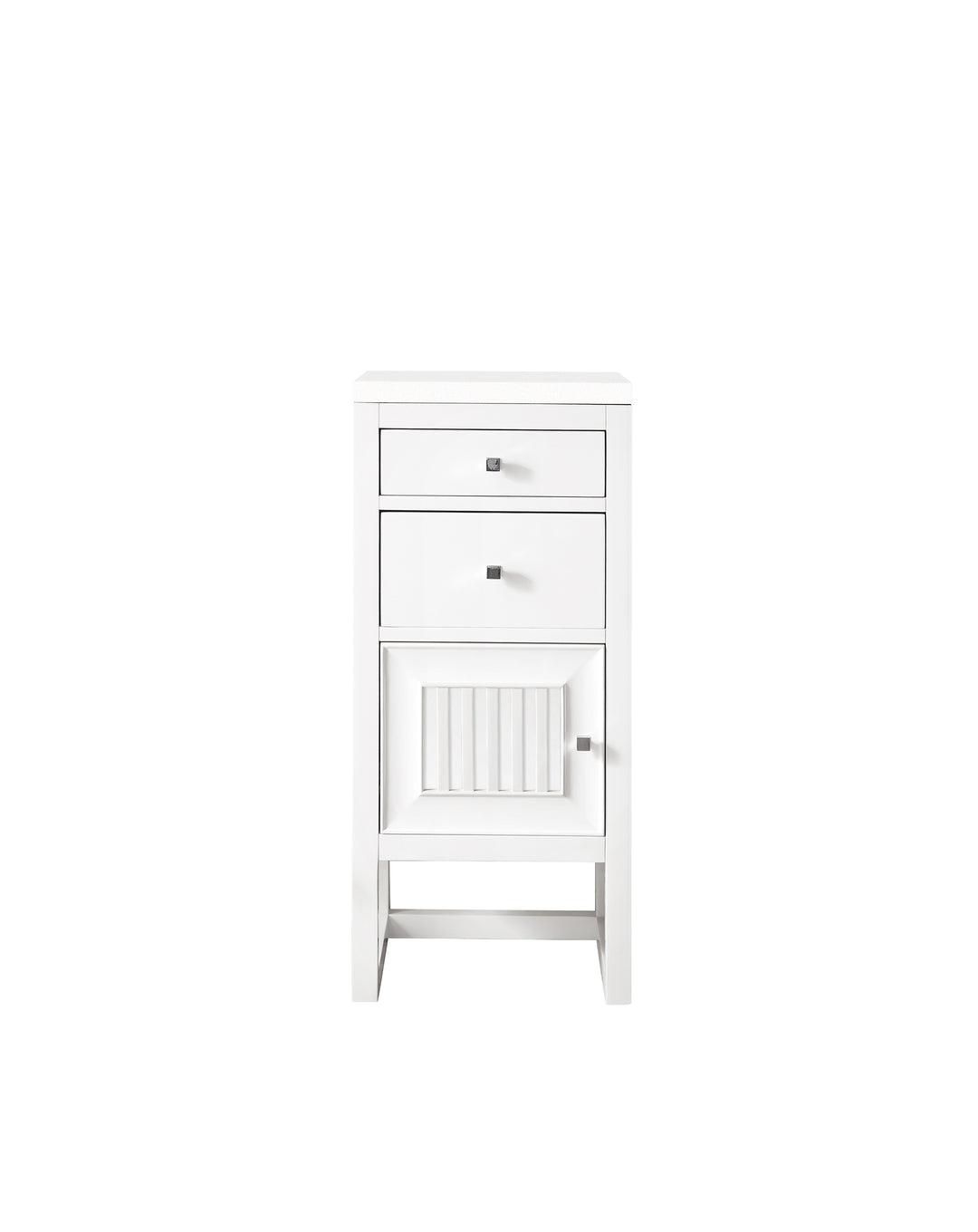 Athens 15" Base Cabinet w/ Drawers and Left Door, Glossy White w/ 3 CM White Zeus Silestone Top
