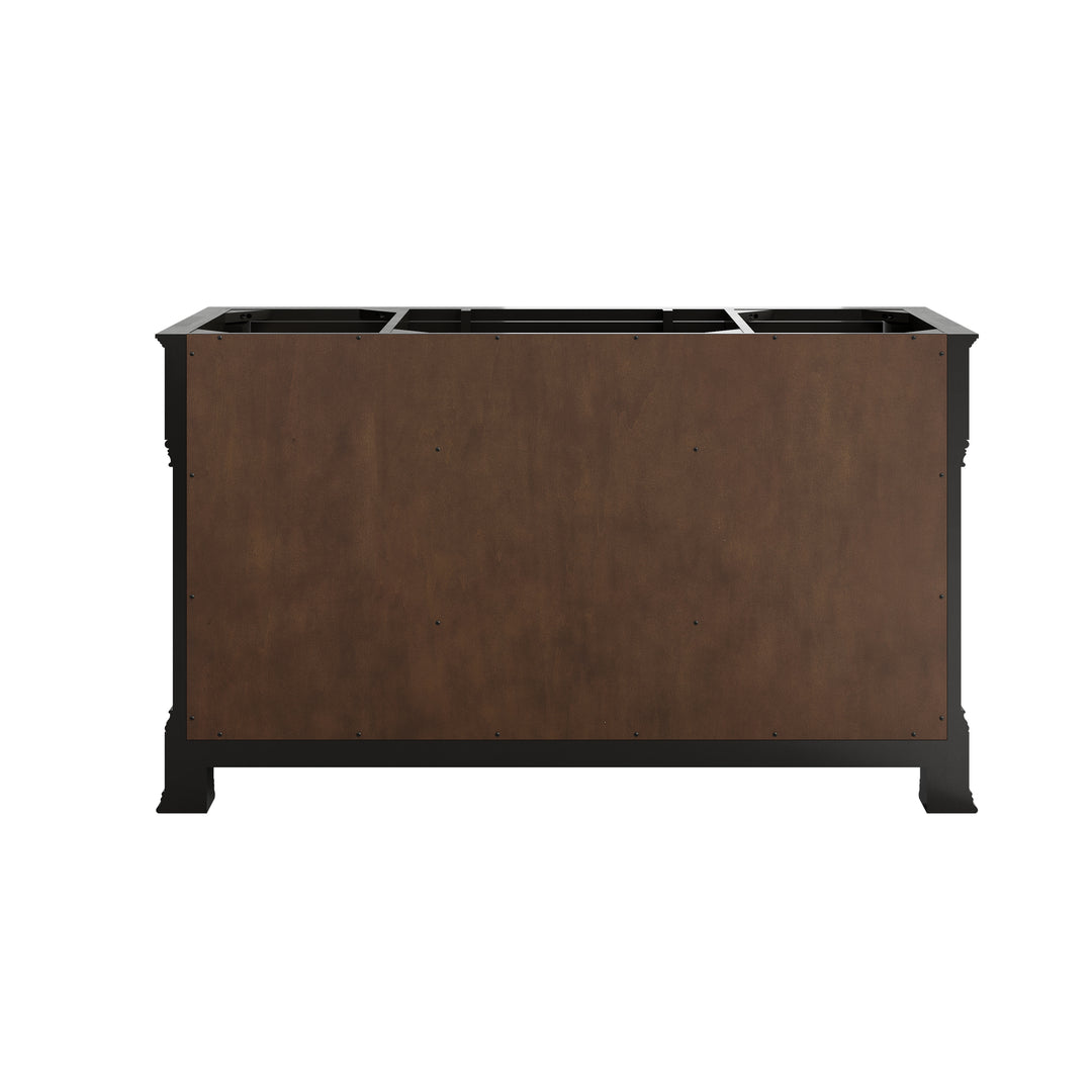 Brookfield 60" Single Vanity, Black Onyx, w/ 3 CM White Zeus Silestone® Top