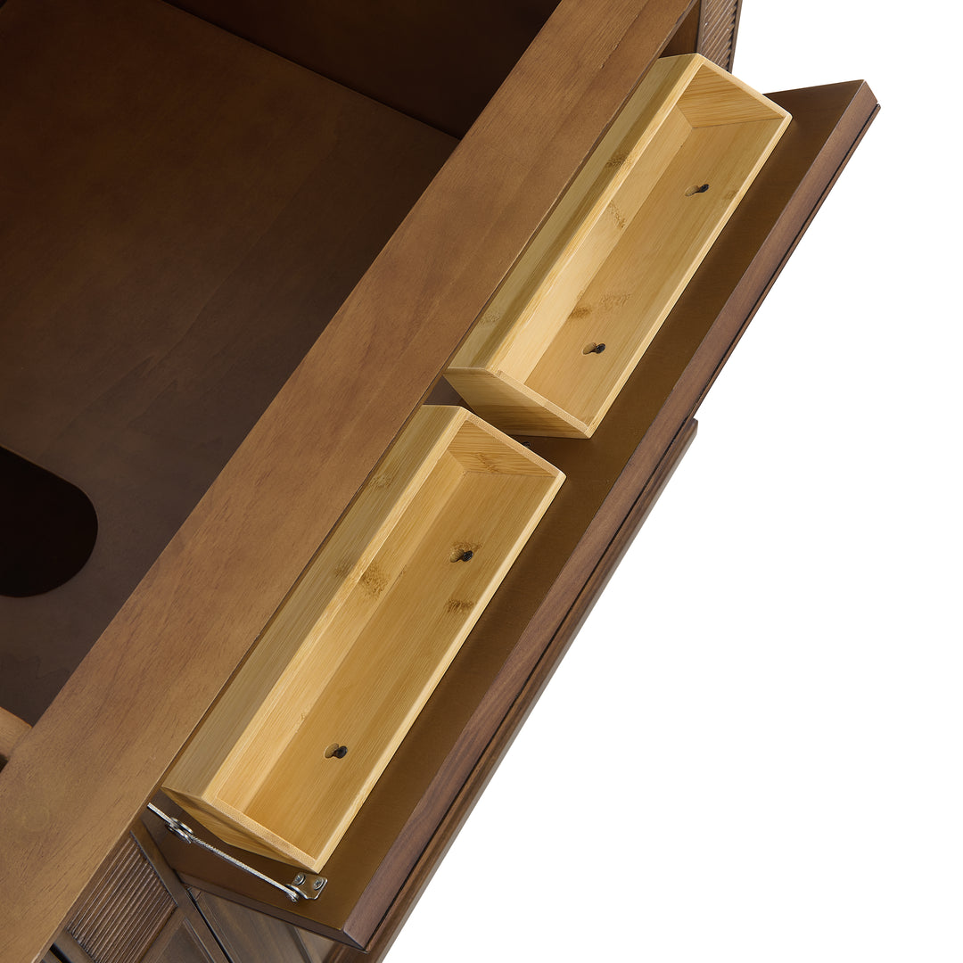 Lorelai 72"Double Vanity, Mid-Century Walnut w/ 3 CM Parisien Bleu Silestone Top