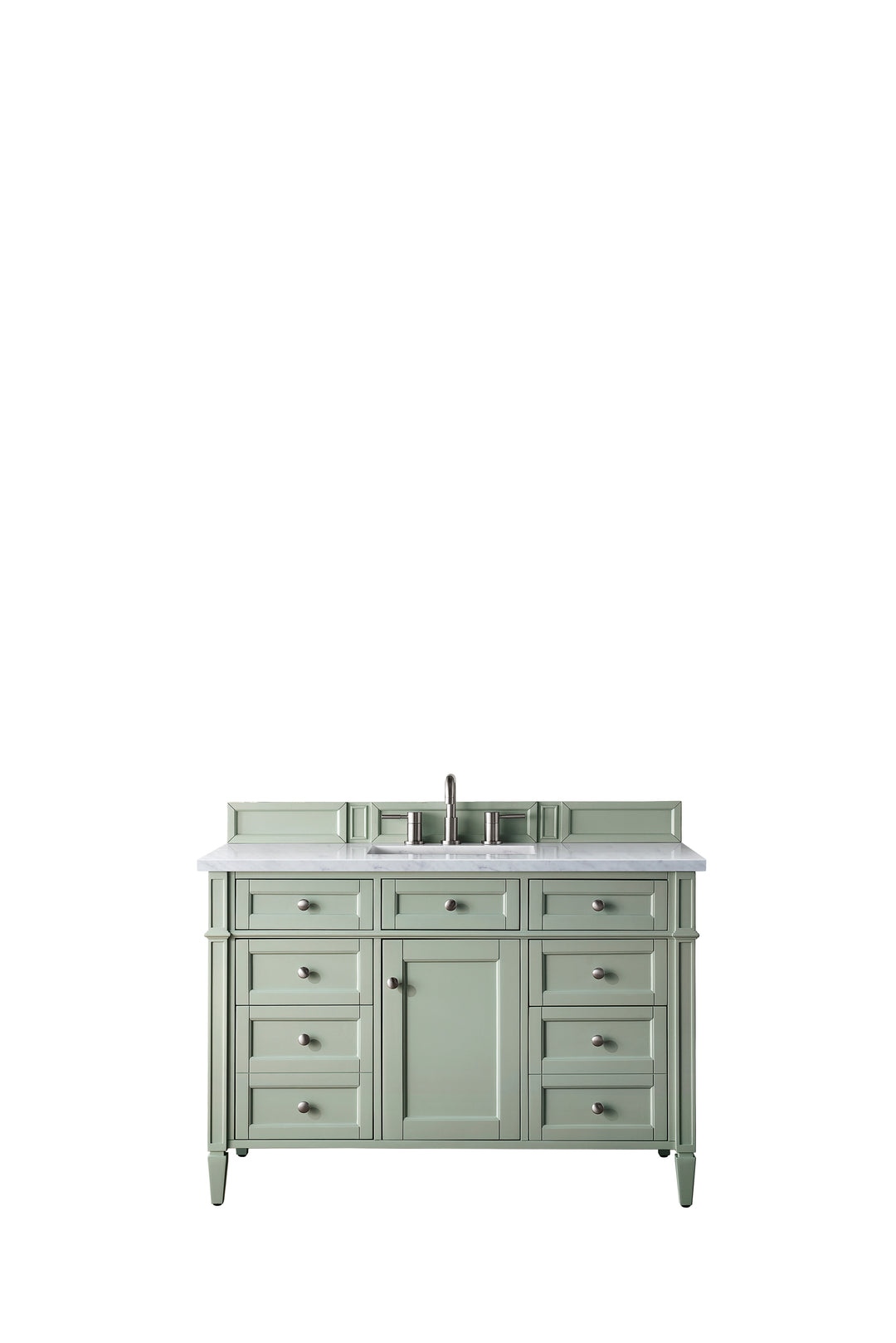 Brittany 48" Single Vanity, Sage Green w/ 3 CM Eternal Jasmine Pearl Silestone Top