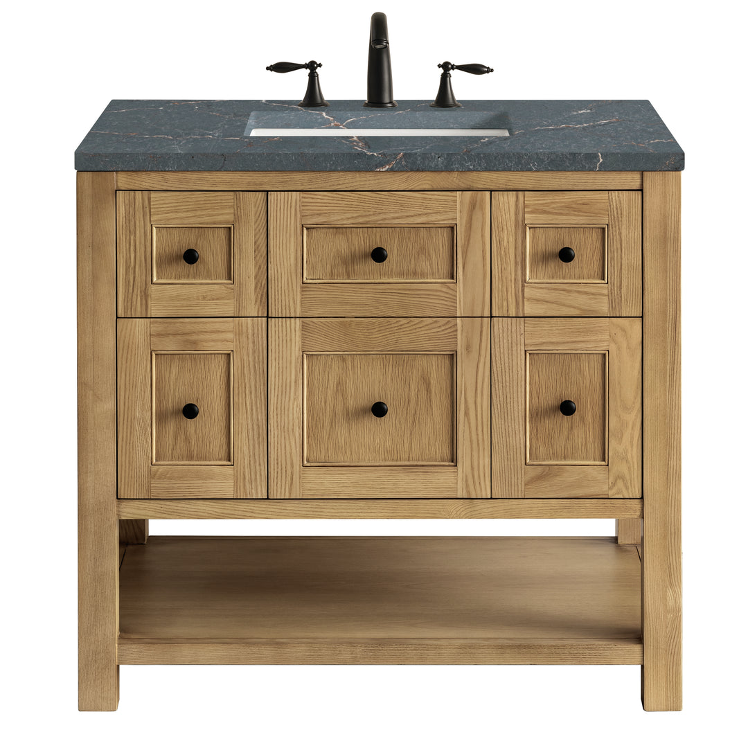 Breckenridge 36" Single Vanity, Light Natural Oak w/ 3 CM Parisien Bleu Top