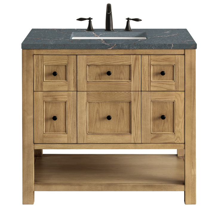 Breckenridge 36" Single Vanity, Light Natural Oak w/ 3 CM Parisien Bleu Top