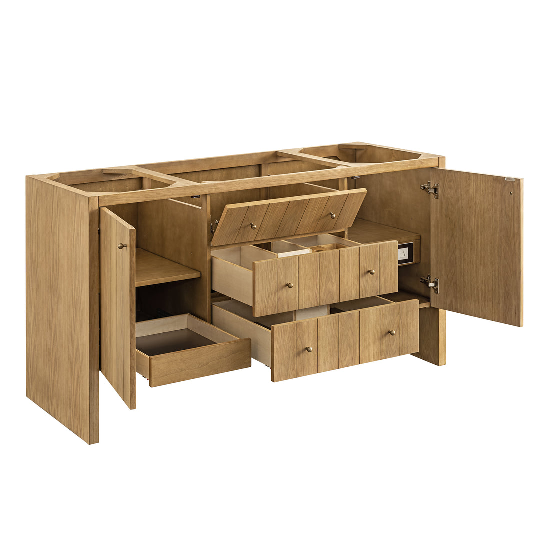 Hudson 60" Single Vanity Cabinet, Light Natural Oak