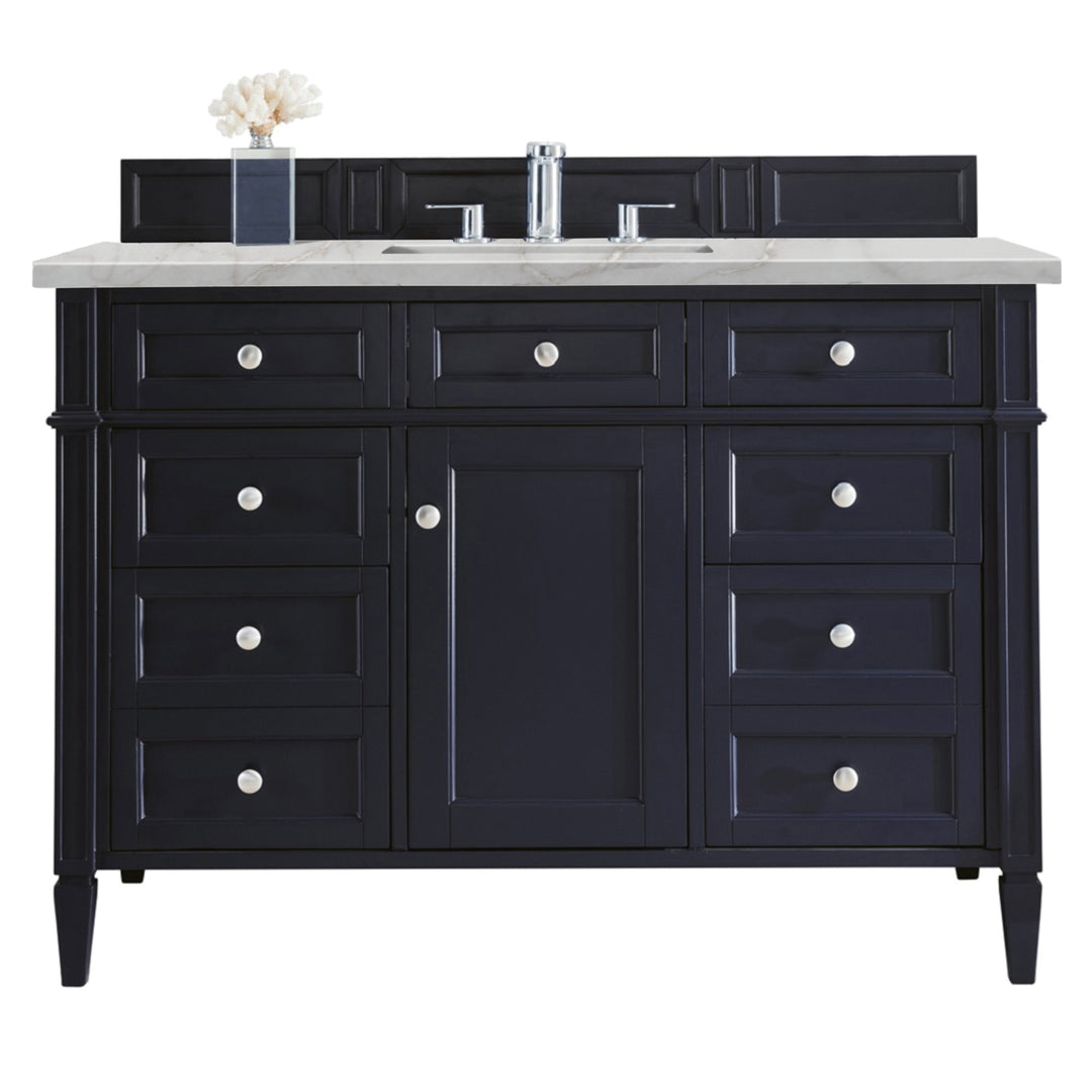 Brittany 48" Single Vanity, Victory Bleu w/ 3 CM Victorian Silver Silestone Top