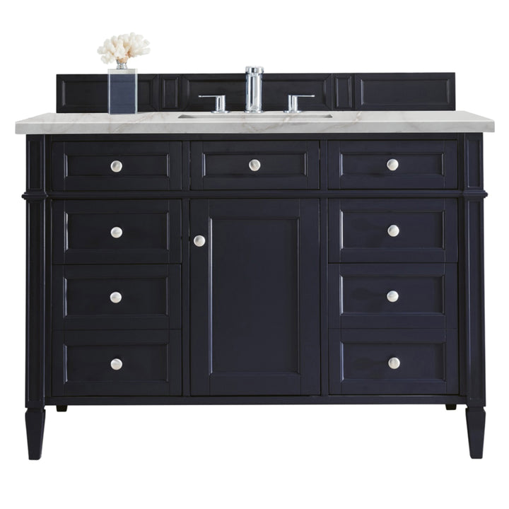 Brittany 48" Single Vanity, Victory Bleu w/ 3 CM Victorian Silver Silestone Top