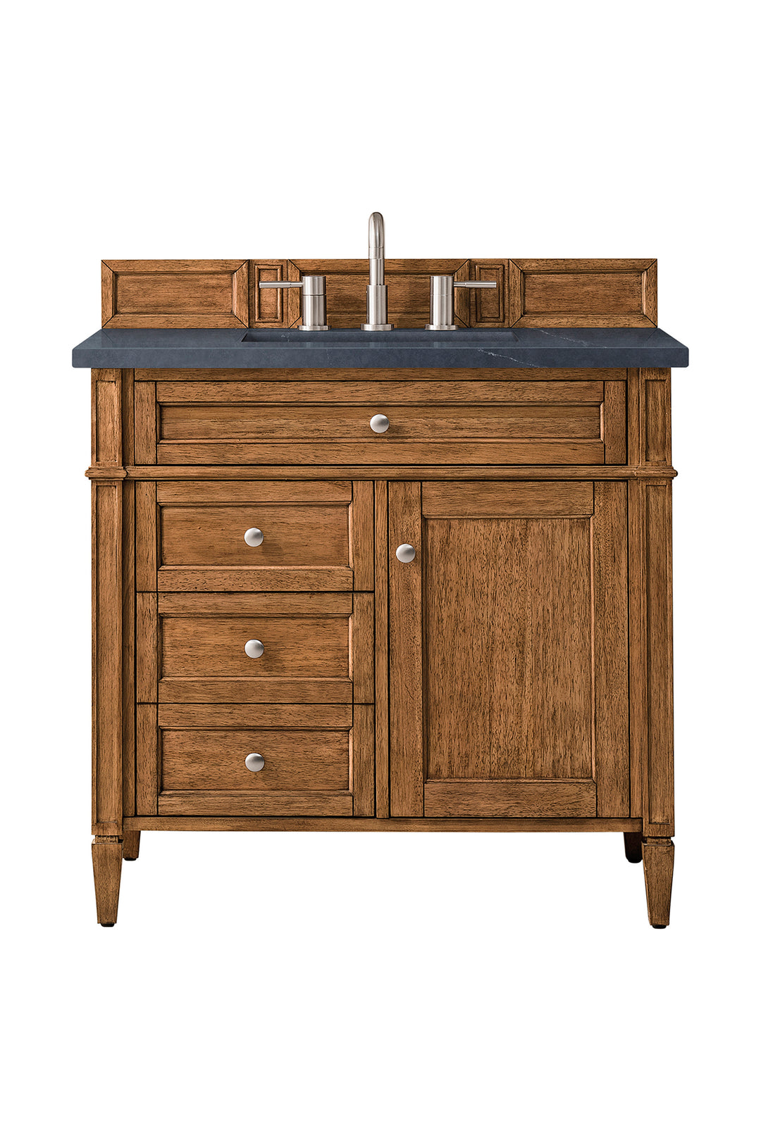 Brittany 36" Single Vanity, Saddle Brown w/ 3 CM Charcoal Soapstone Silestone Top