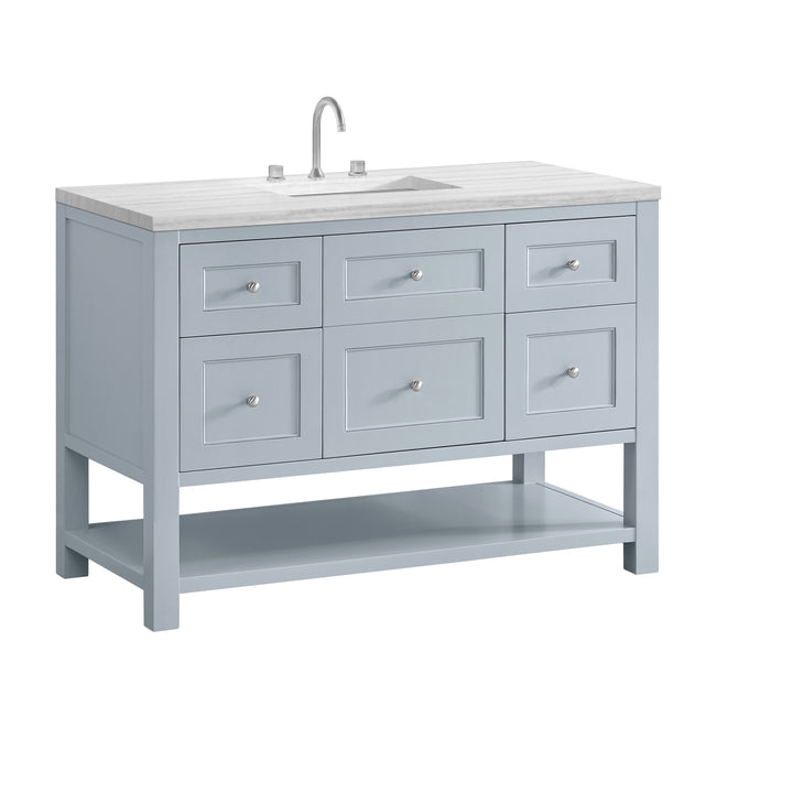 Breckenridge 48" Single Vanity, Serenity Blue, w/ 3 CM Arctic Fall Solid Surface Top
