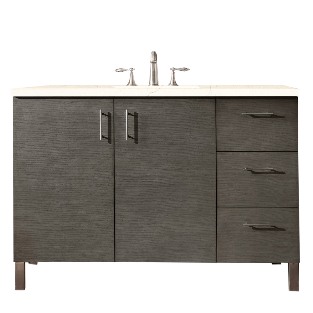 Metropolitan 48" Single Vanity, Silver Oak w/ 3 CM Eternal Marfil Silestone Top