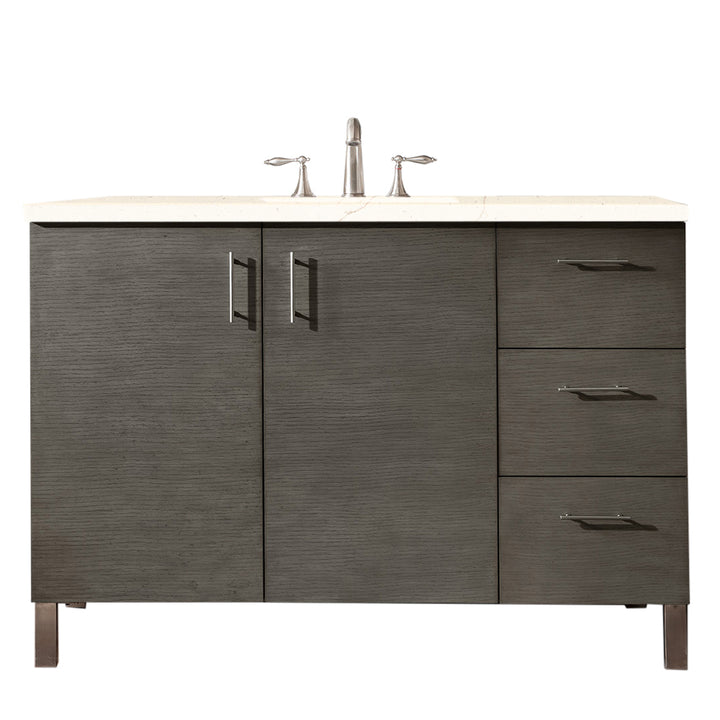 Metropolitan 48" Single Vanity, Silver Oak w/ 3 CM Eternal Marfil Silestone Top