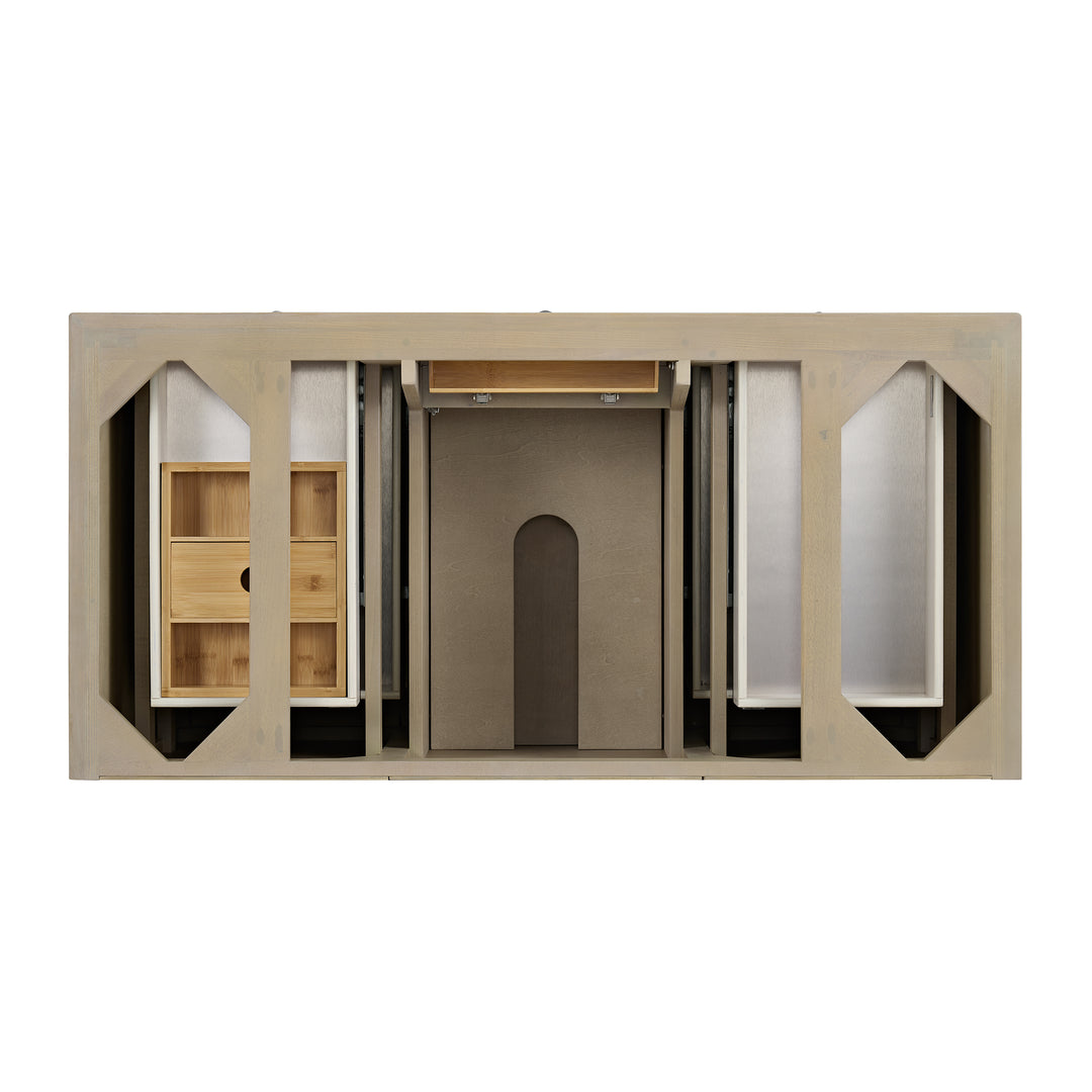 Lorelai 48" Single Vanity, Whitewashed Oak w/ 3 CM White Zeus Silestone Top