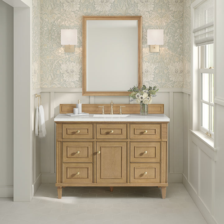 Lorelai 48" Single Vanity, Light Natural Oak w/ 3 CM Lime Delight Silestone Top