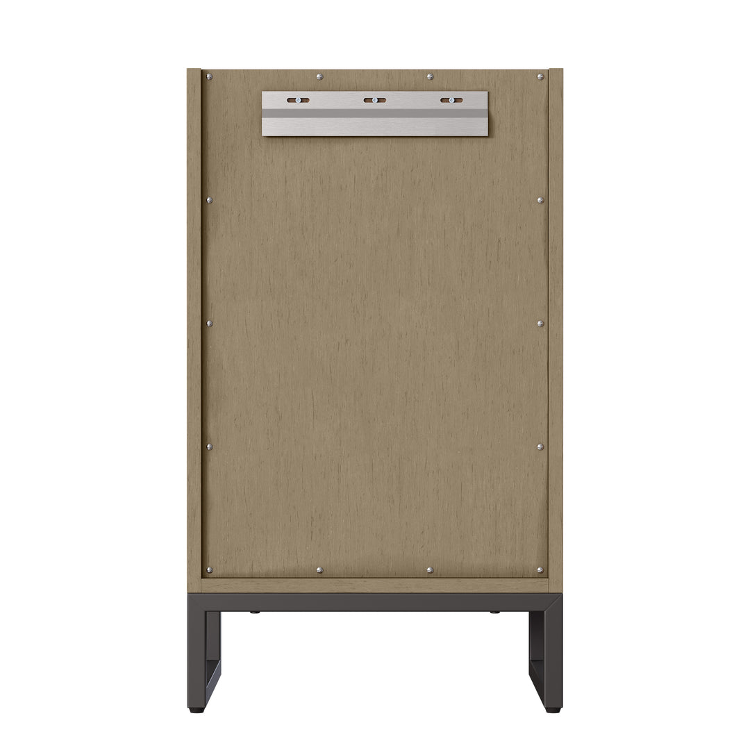 Chianti 20" Single Vanity, Walnut Whisper, Matte Black, w/ White Glossy Composite Stone Top