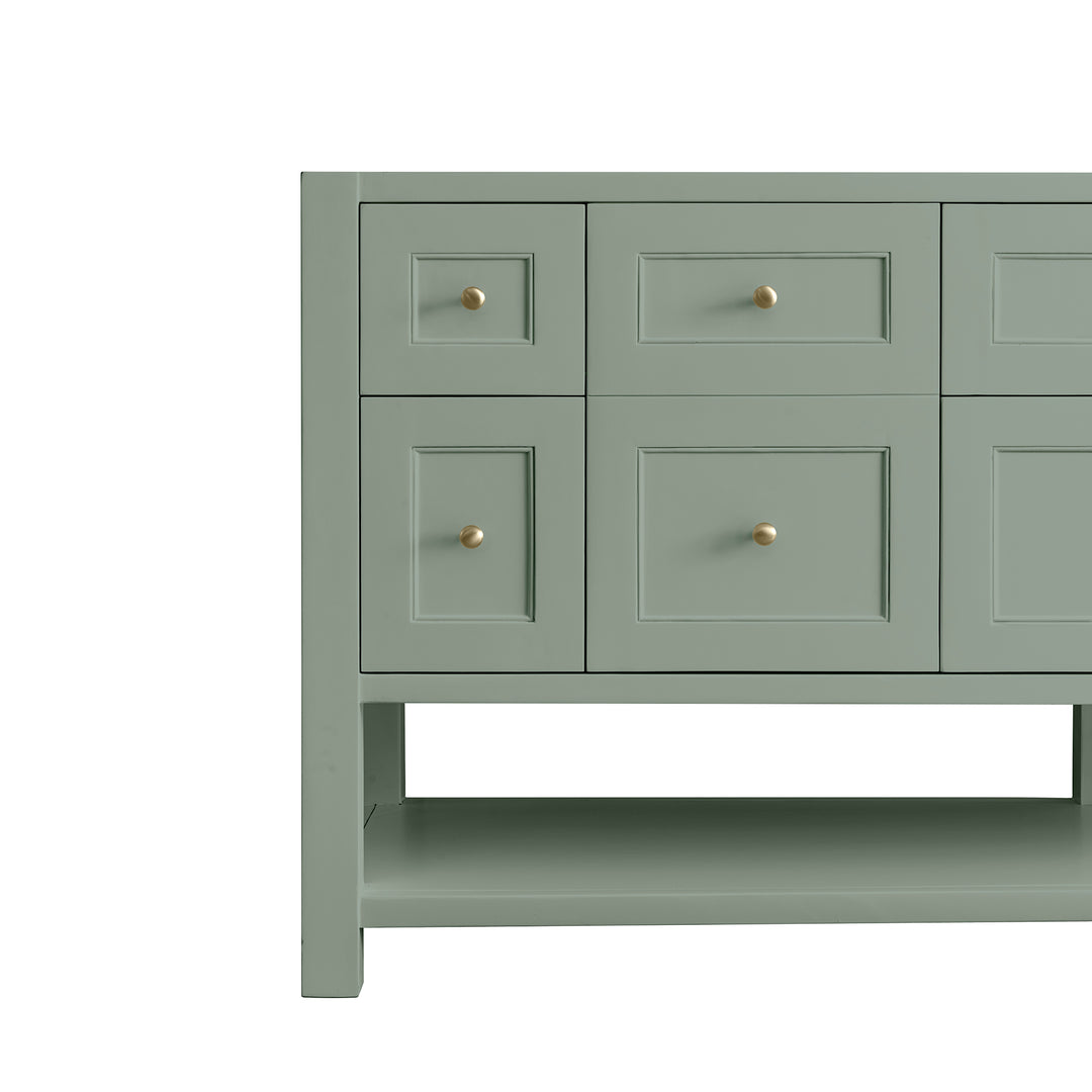 Breckenridge 72" Double Vanity Base Only, Smokey Celadon