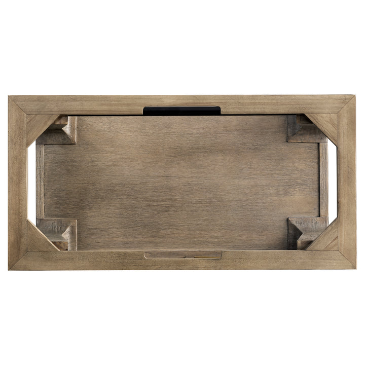 Auburn 36" Single Sink Console, Weathered Timber w/ Glossy White Mineral Composite Stone Top