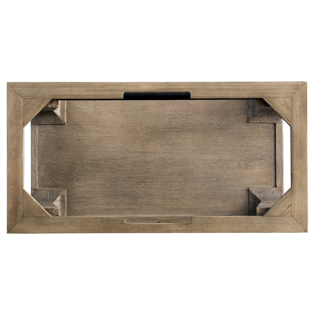 Auburn 36" Single Sink Console, Weathered Timber w/ Black Matte Mineral Composite Stone Top