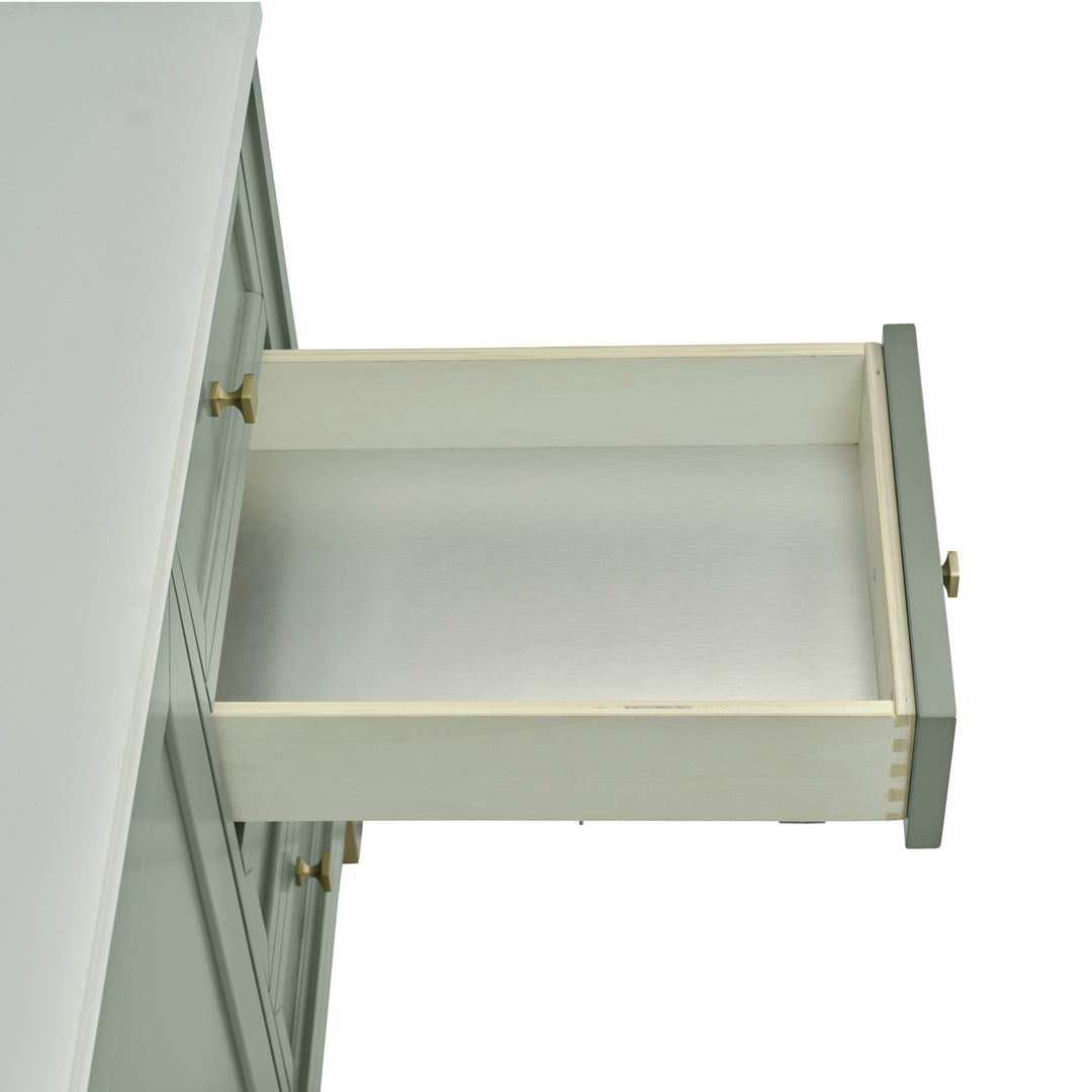 Chicago 60" Single Vanity, Smokey Celadon, w/ 3 CM Arctic Fall Solid Surface Top