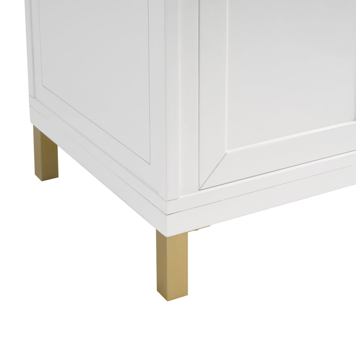 Chicago 30" Single Vanity, Glossy White, w/ Single Hole 3CM White Zeus Silestone® Top & Backsplash