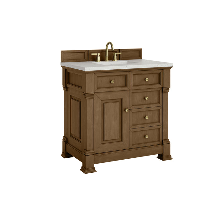 Brookfield 36" Single Vanity, Honey Oak w/ 3 CM Lime Delight Silestone® Top