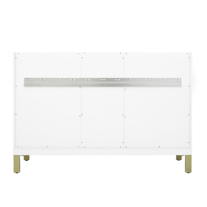 Chicago 48" Single Vanity, Glossy White, w/ 3 CM Charcoal Soapstone Silestone® Top