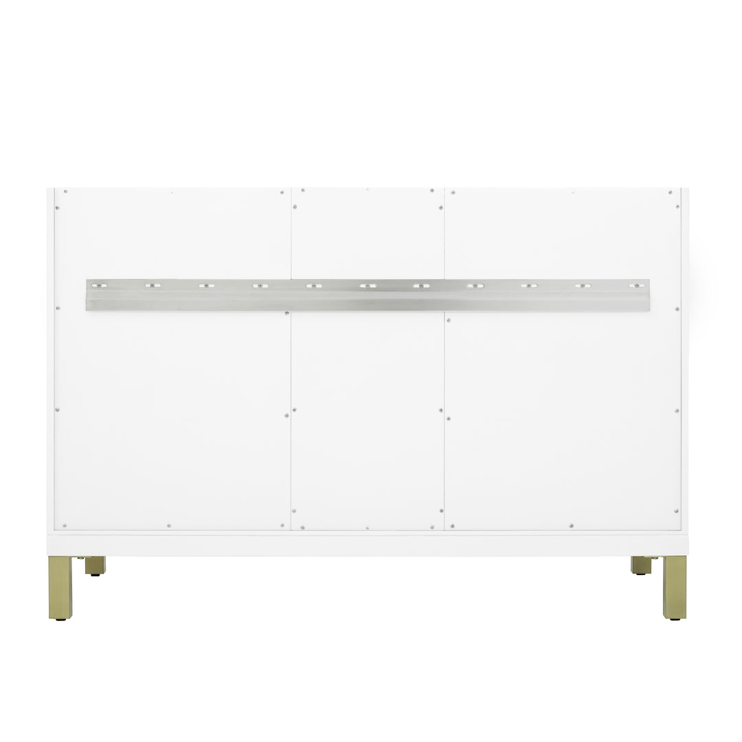 Chicago 48" Single Vanity, Glossy White, w/ 3 CM Victorian Silver Silestone® Top