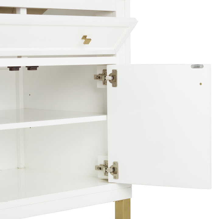 Chicago 36" Single Vanity, Glossy White, w/ 3 CM Victorian Silver Silestone® Top