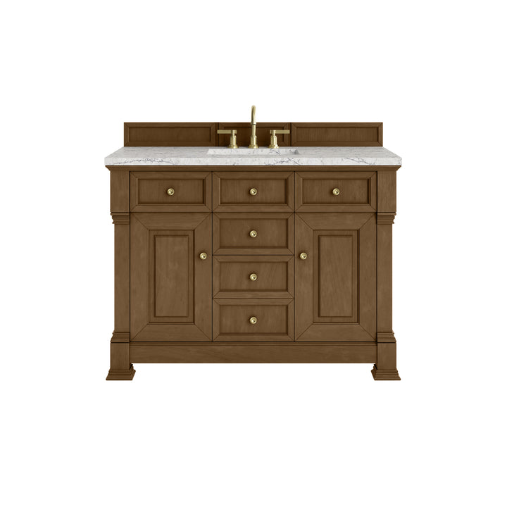 Brookfield 48" Single Vanity, Honey Oak w/ 3 CM Eternal Jasmine Pearl Silestone® Top