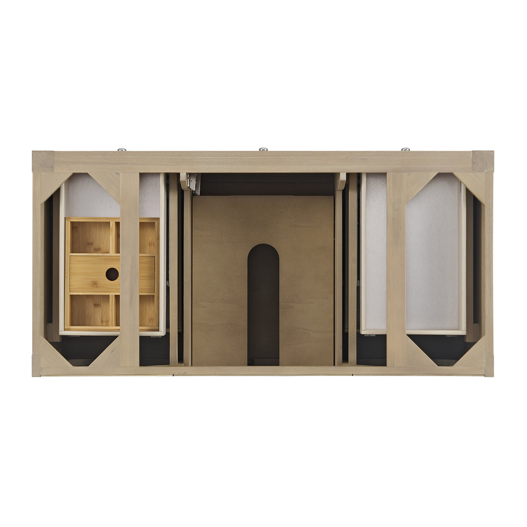 Breckenridge 48" Single Vanity, Whitewashed Oak w/ 3 CM Charcoal Soapstone Silestone Top