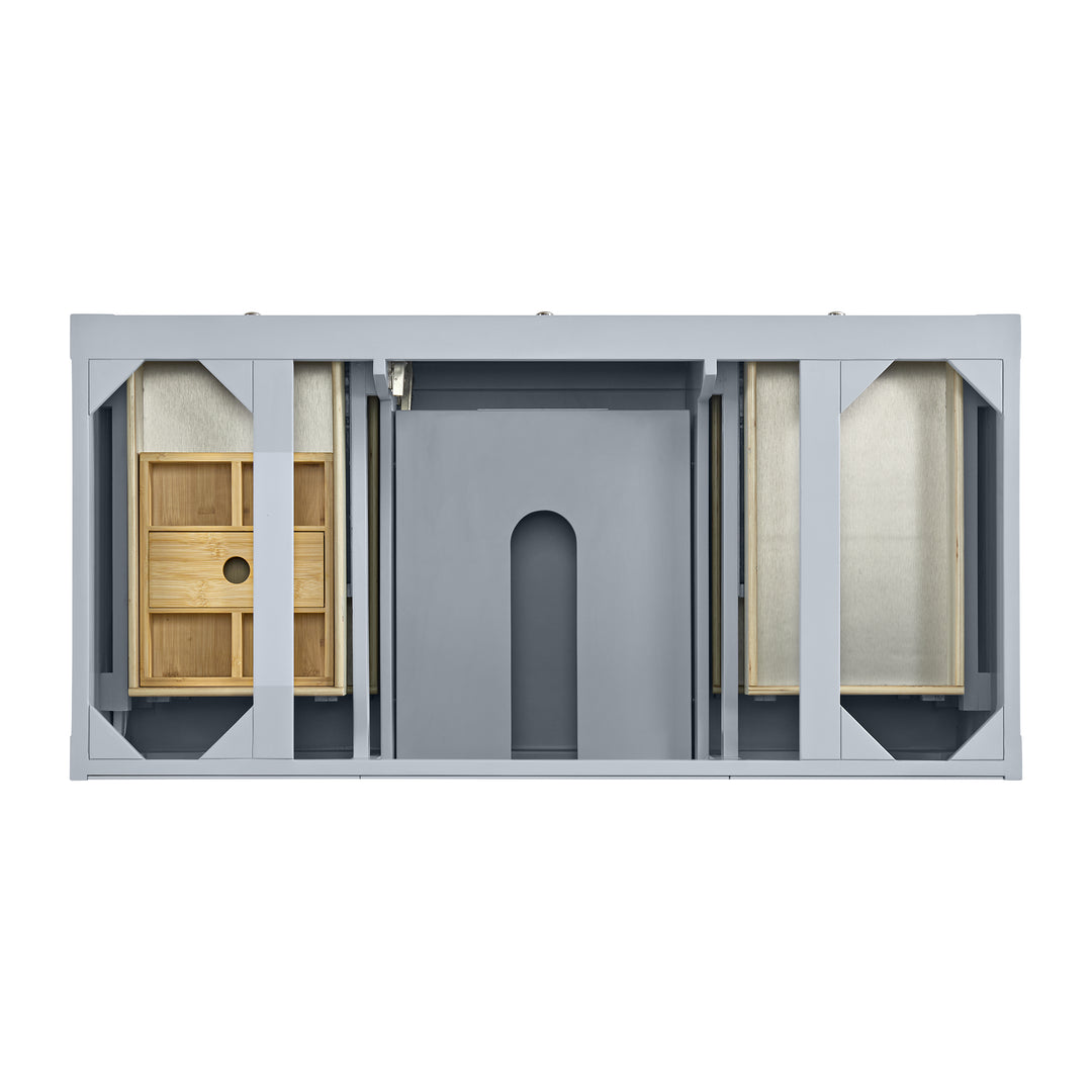 Breckenridge 48" Single Vanity, Serenity Blue, w/ Single Hole 3 CM White Zeus Quartz Top & Backsplash