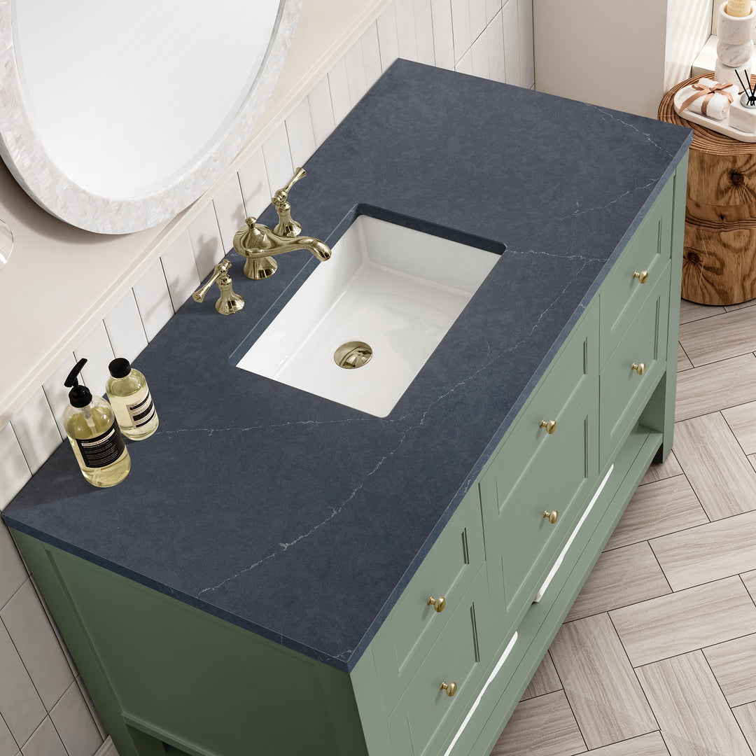 Breckenridge 48" Single Vanity, Smokey Celadon w/ 3 CM Charcoal Soapstone Top