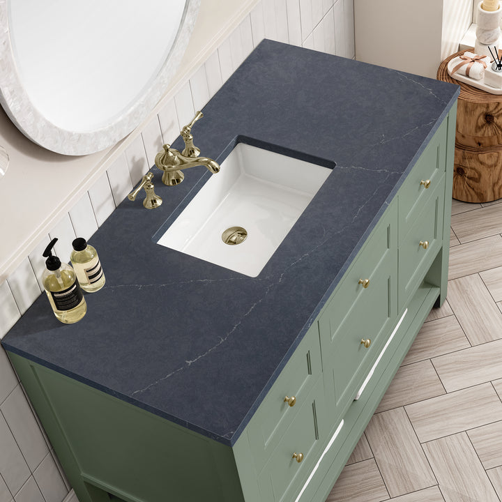 Breckenridge 48" Single Vanity, Smokey Celadon w/ 3 CM Charcoal Soapstone Top