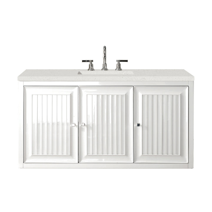 Athens 48" Single Vanity, Glossy White w/ 3 CM Lime Delight Silestone Top
