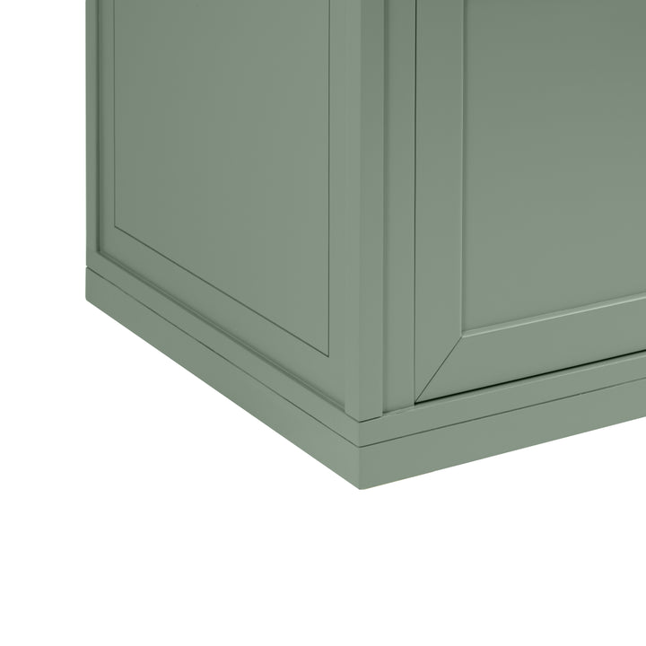 Chicago 72" Double Vanity, Smokey Celadon, w/ 3 CM White Zeus Silestone® Top