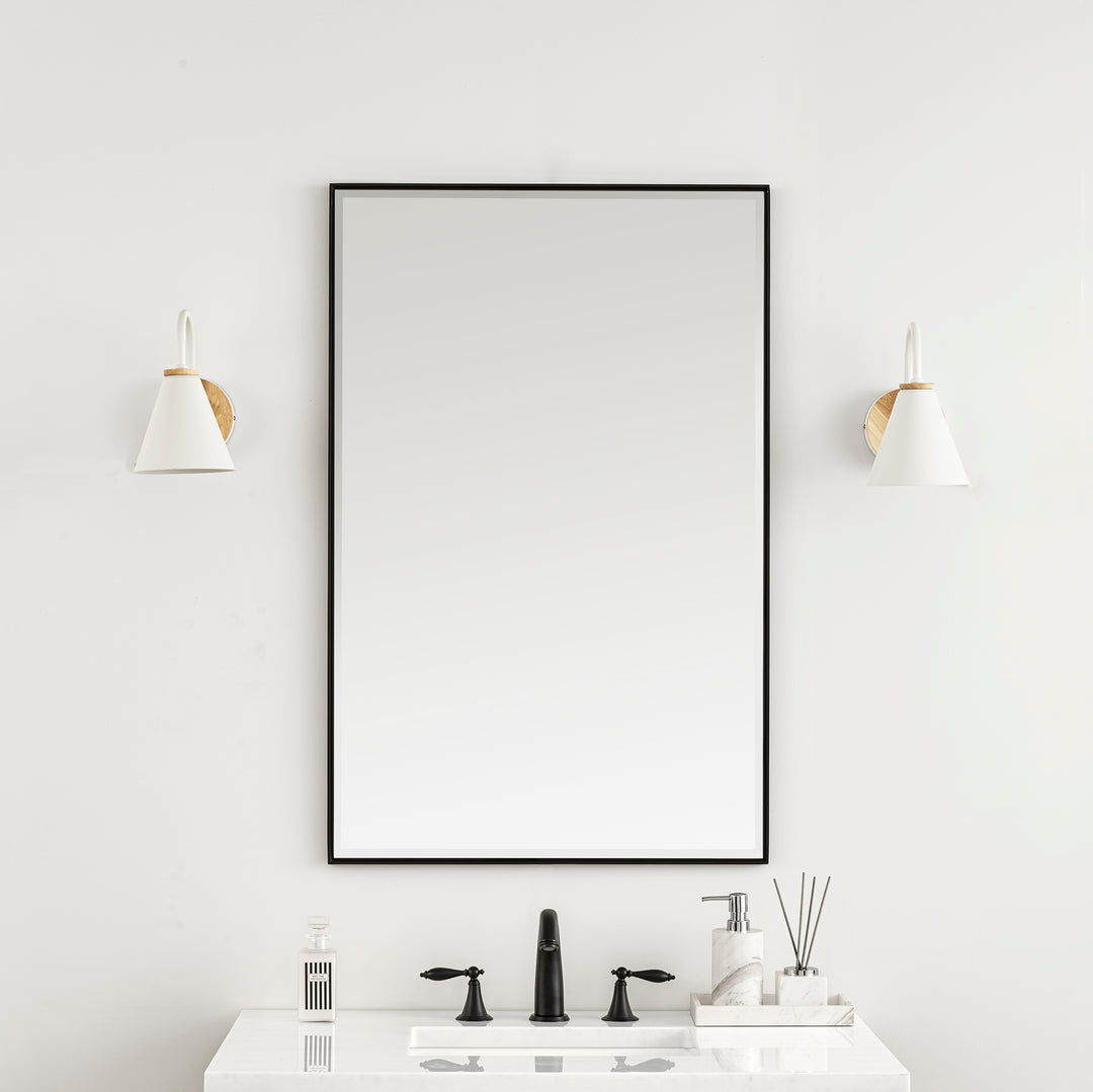 Rohe 26" Rectangular Mirror, Matte Black