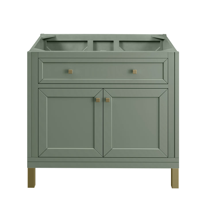 Chicago 36" Single Vanity, Smokey Celadon, w/ 3 CM Arctic Fall Solid Surface Top