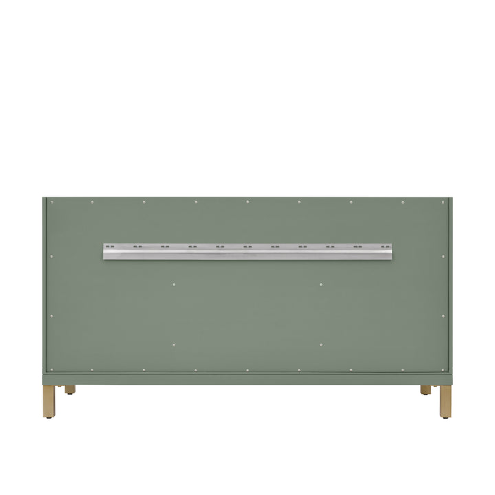 Chicago 60" Double Vanity, Smokey Celadon, w/ 3 CM Ethereal Noctis Silestone® Top w/FreePower Wireless Charger