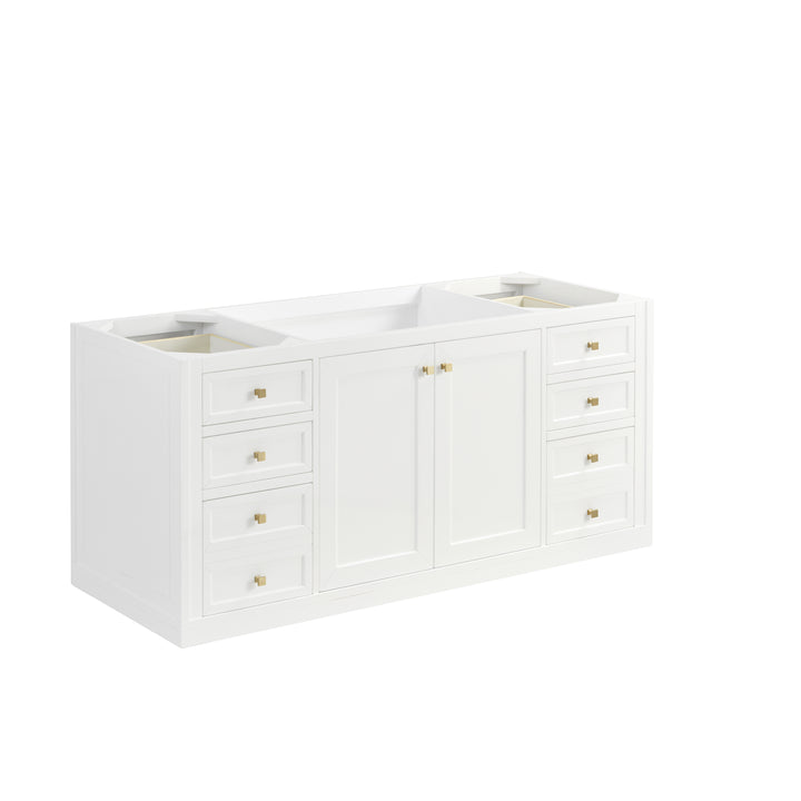 Chicago 60" Single Vanity, Glossy White, w/ 3 CM Arctic Fall Solid Surface Top