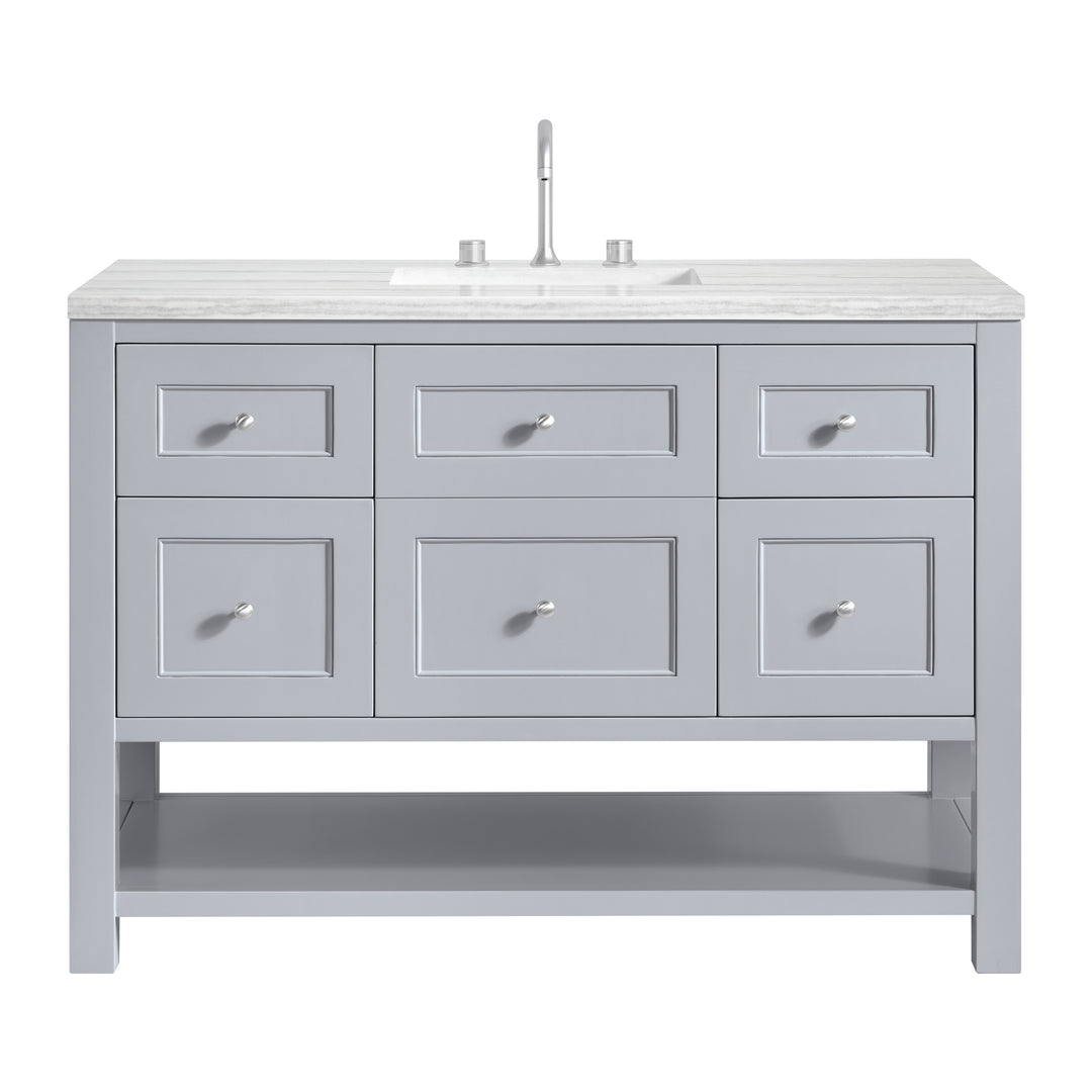 Breckenridge 48" Single Vanity, Serenity Blue, w/ 3 CM Arctic Fall Solid Surface Top