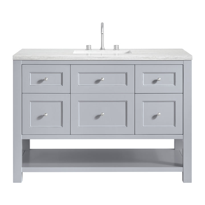Breckenridge 48" Single Vanity, Serenity Blue, w/ 3 CM Arctic Fall Solid Surface Top