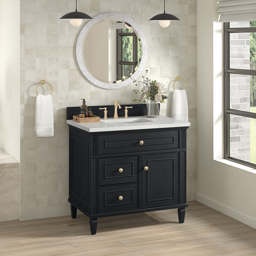 Lorelai 36" Single Vanity, Black Onyx w/ 3 CM Lime Delight Silestone Top