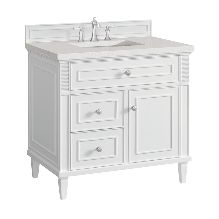 Lorelai 36" Single Vanity, Bright White w/ 3 CM Lime Delight Silestone Top