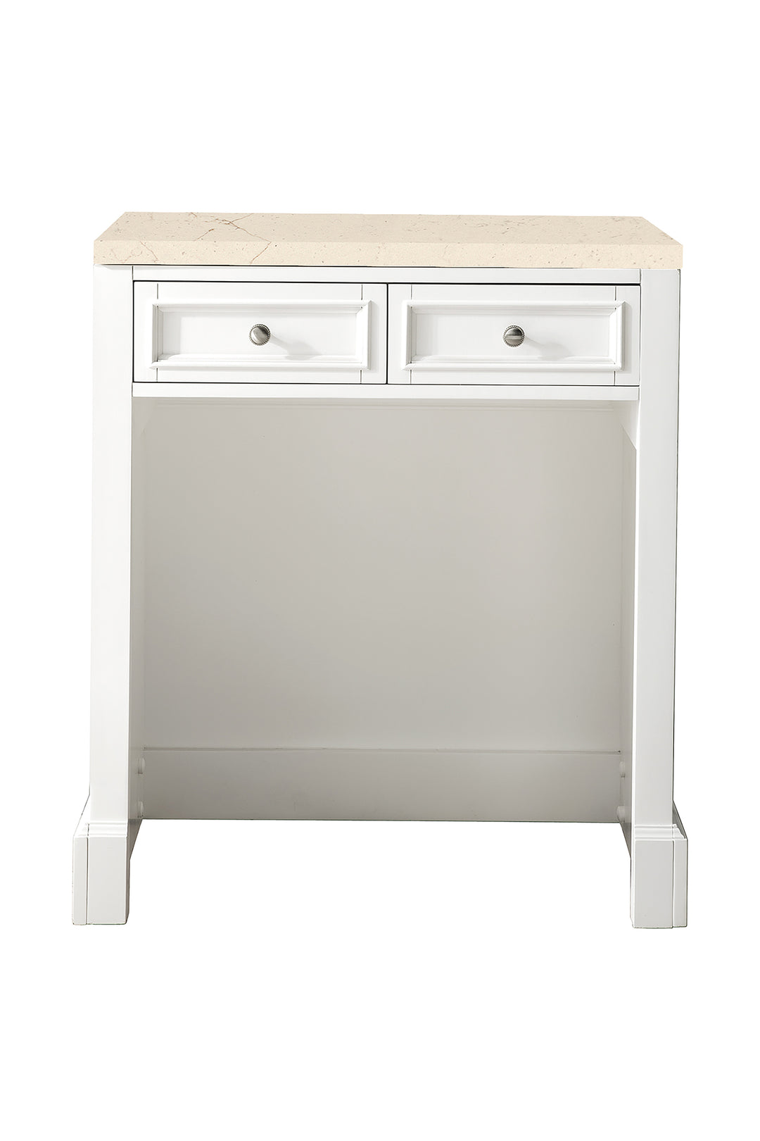 De Soto 30" Countertop Unit, Bright White w/ 3 CM Eternal Marfil Silestone Top