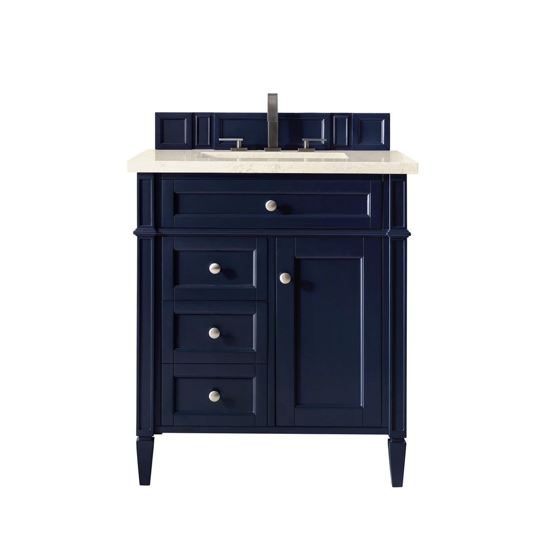 Brittany 30" Single Vanity, Victory Blue w/ 3 CM Eternal Marfil Silestone Top