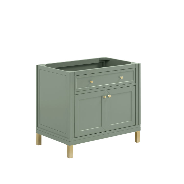 Chicago 36" Single Vanity, Smokey Celadon, w/ 3 CM Ethereal Noctis Silestone® Top