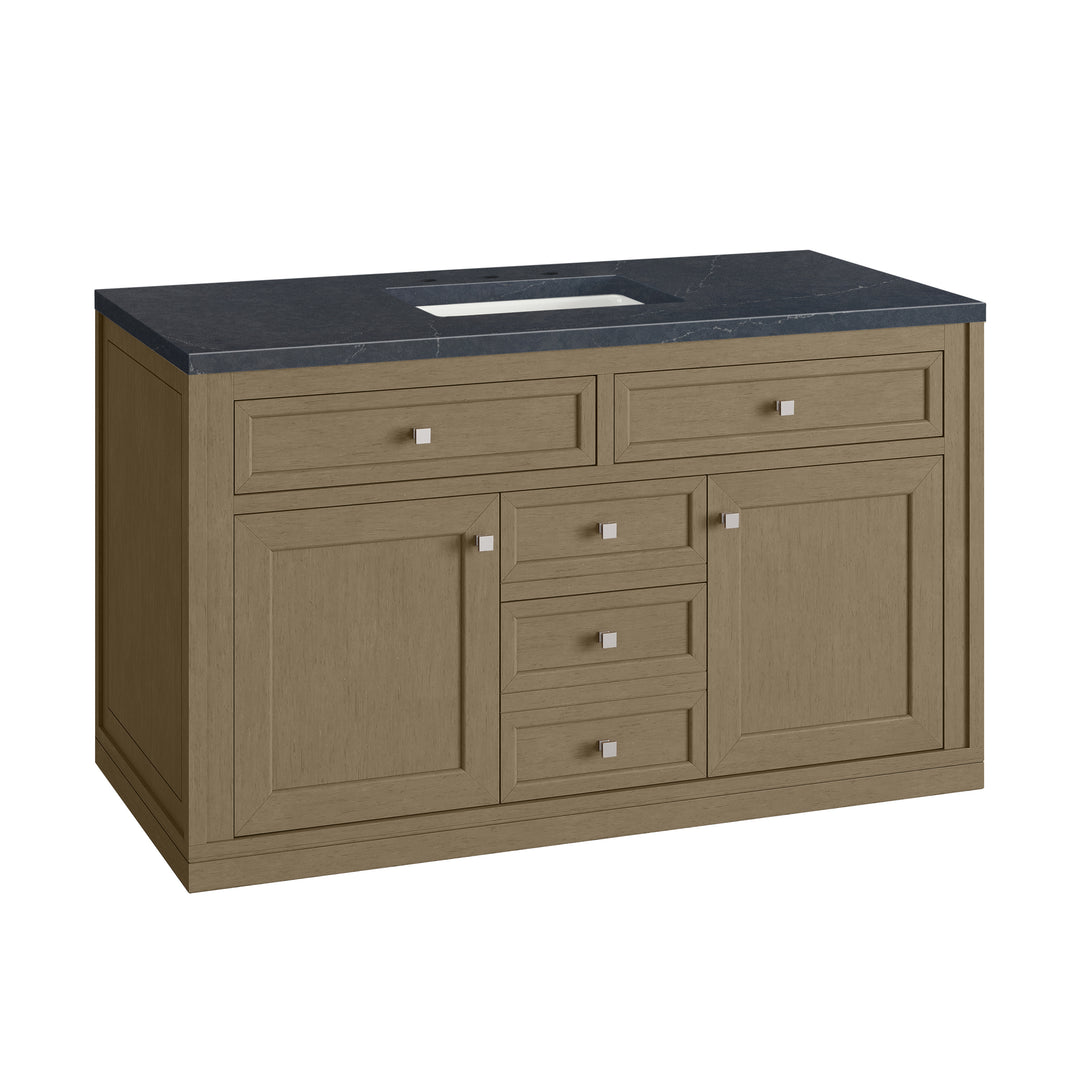 Chicago 48" Single Vanity, Walnut Whisper, w/ 3 CM Charcoal Soapstone Silestone® Top