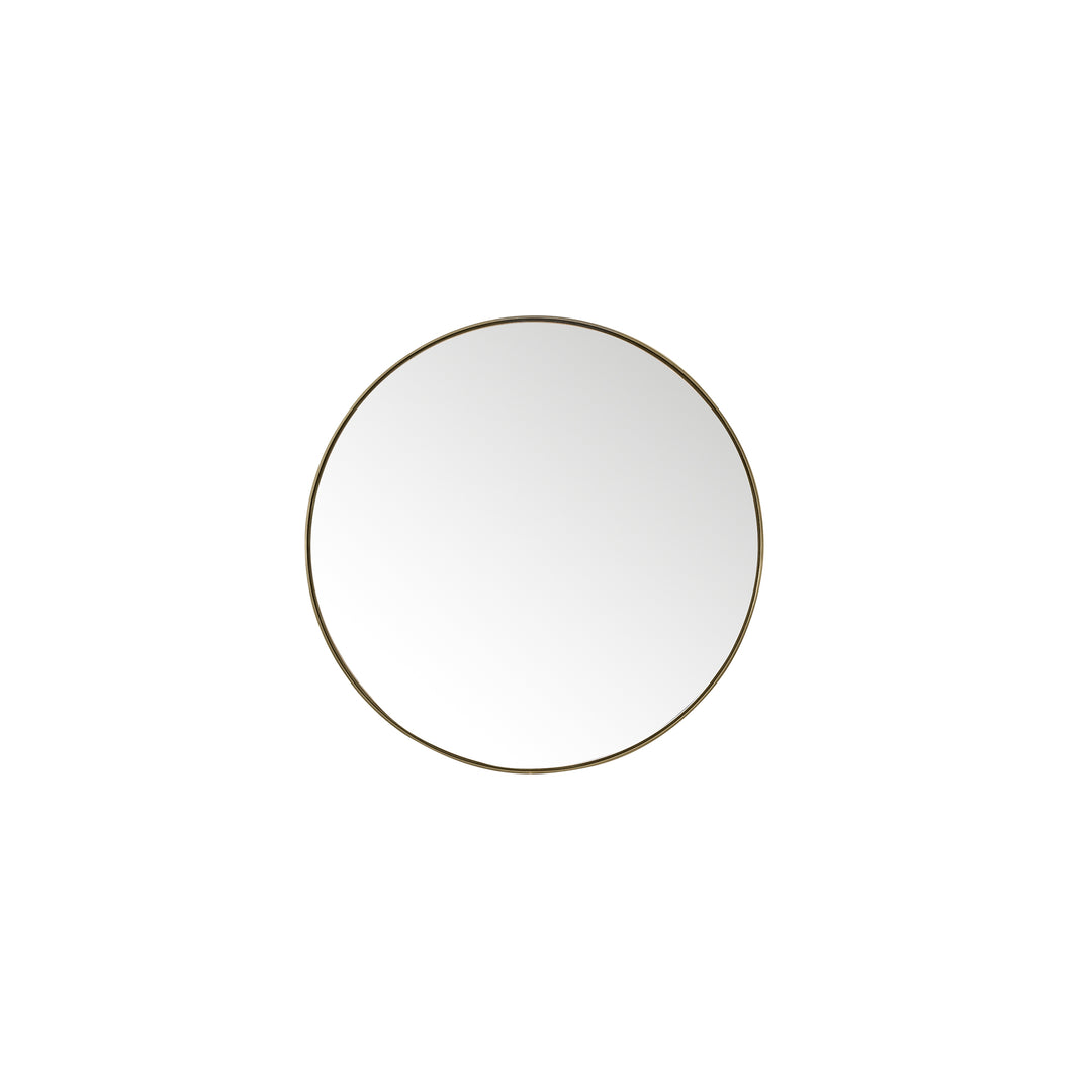 Rohe 30" Round Mirror, Champagne Brass