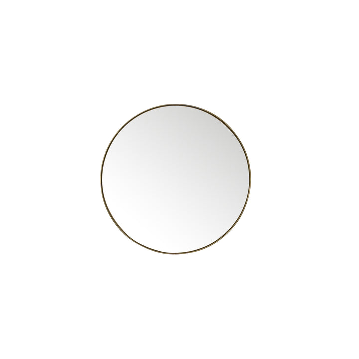 Rohe 30" Round Mirror, Champagne Brass