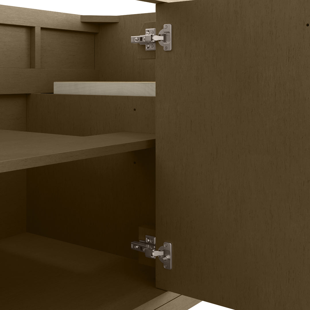 Chicago 60" Double Vanity, Walnut Whisper, w/ 3 CM Ethereal Noctis Silestone® Top