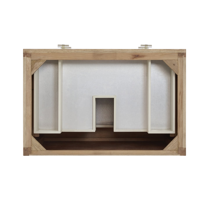 Celeste 36" Single Vanity, Sunwashed Oak with Embossed Shagreen w/ 3 CM Arctic Fall Solid Surface Top