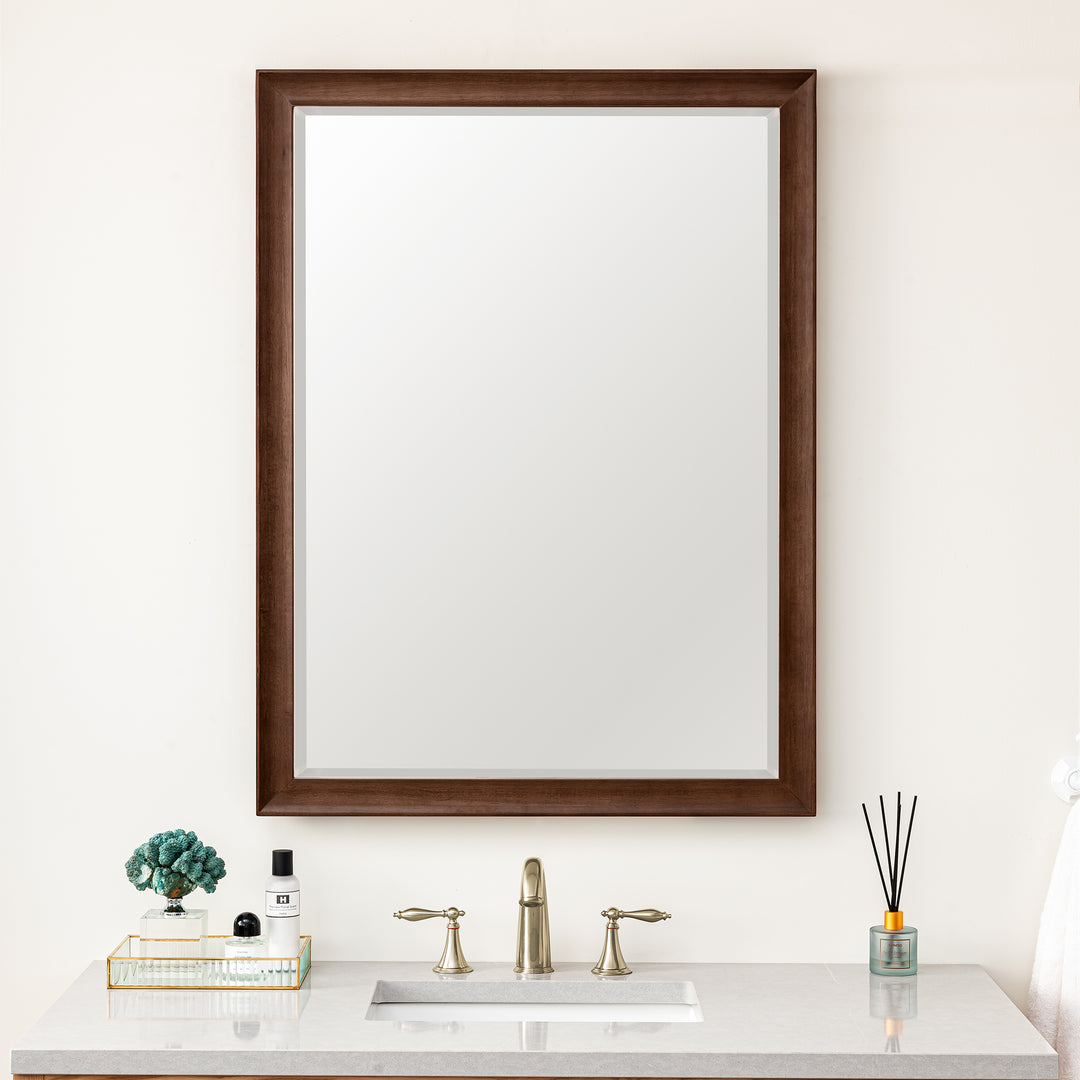 Glenbrooke 30" Mirror, Mid-Century Walnut